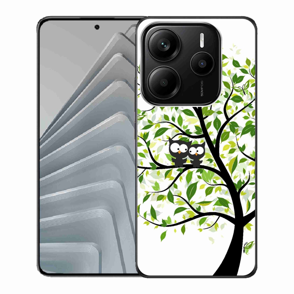 Gelový kryt mmCase na Xiaomi Redmi Note 14 5G - sovičky na stromě