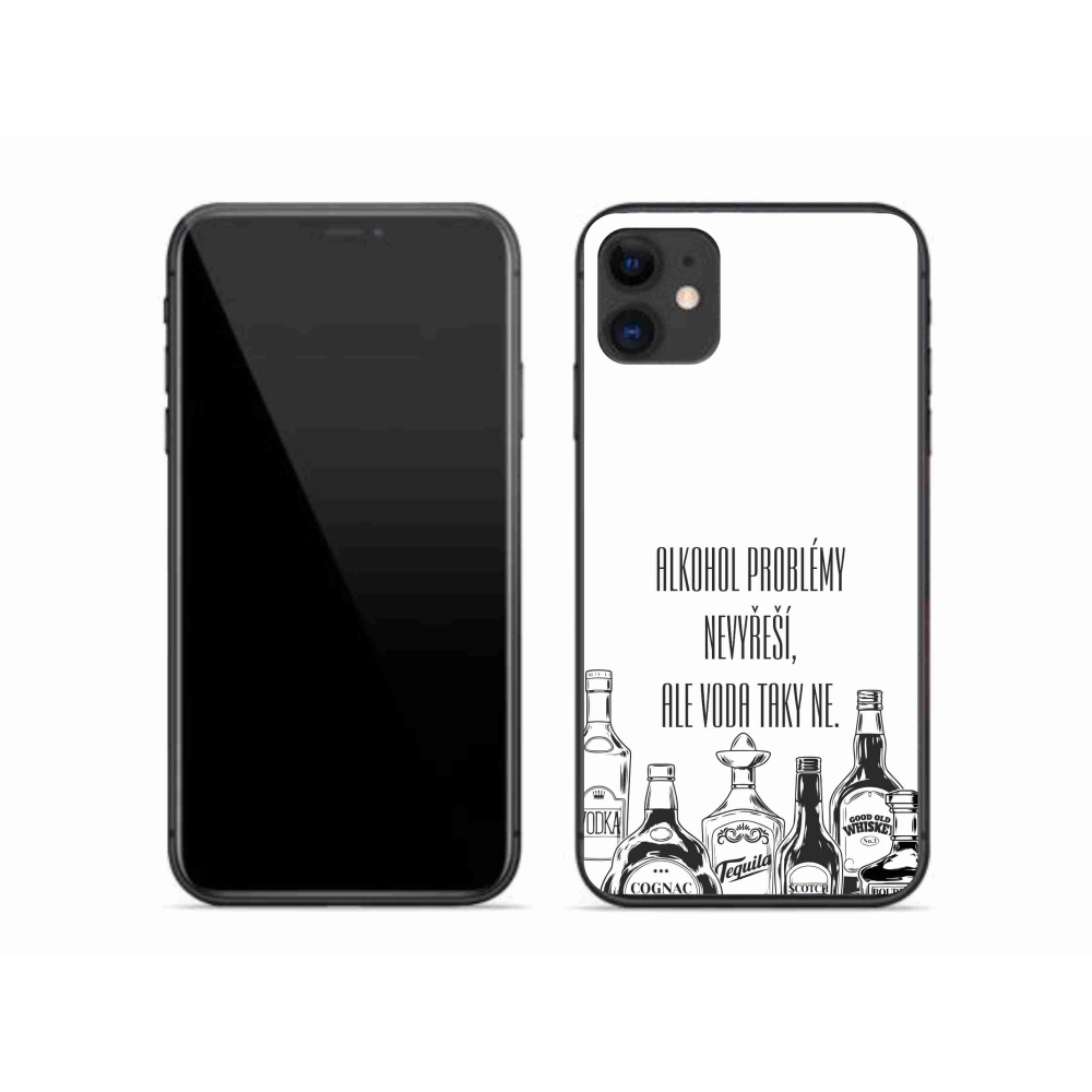 Gelový kryt mmCase na iPhone 11 - vtipný text bílé pozadí