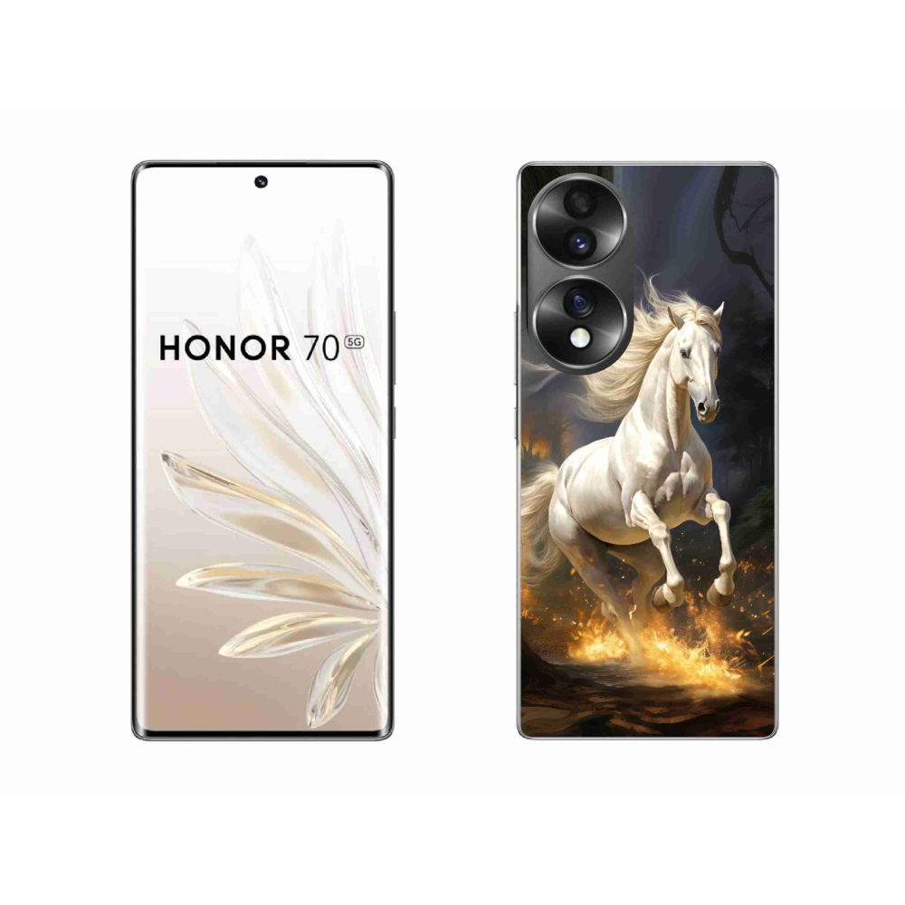 Gelový kryt mmCase na Honor 70 - bílý kůň 2