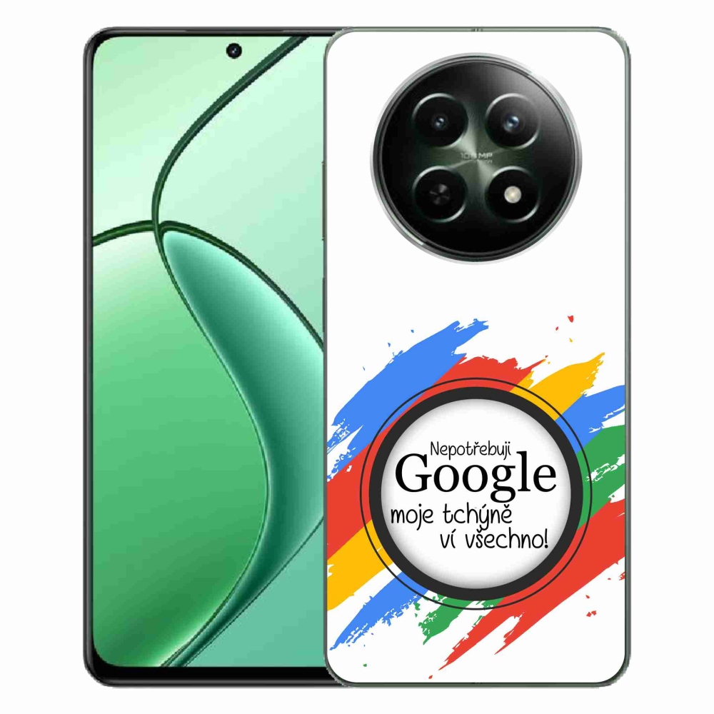 Gelový kryt mmCase na Realme 12 5G/12x 5G - tchýně ví všechno bílé pozadí