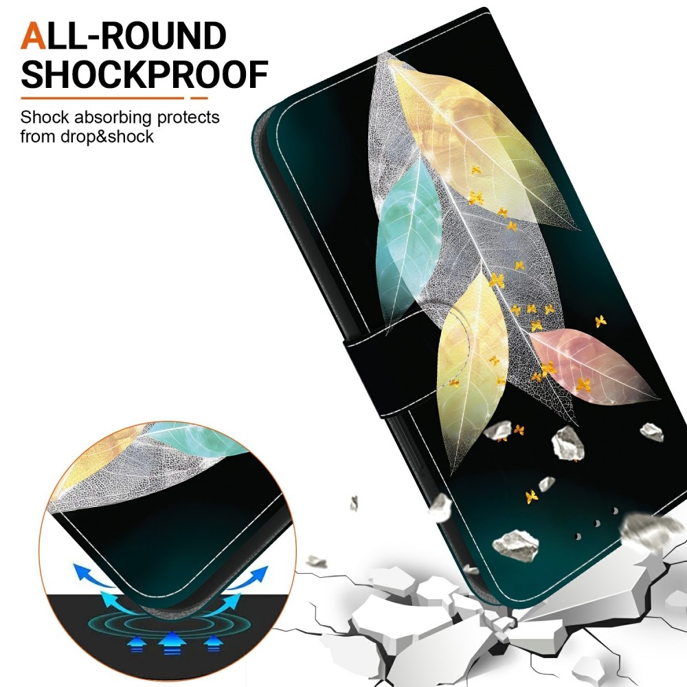 Versatile knížkové pouzdro na Samsung Galaxy A06 4G - barevné listy