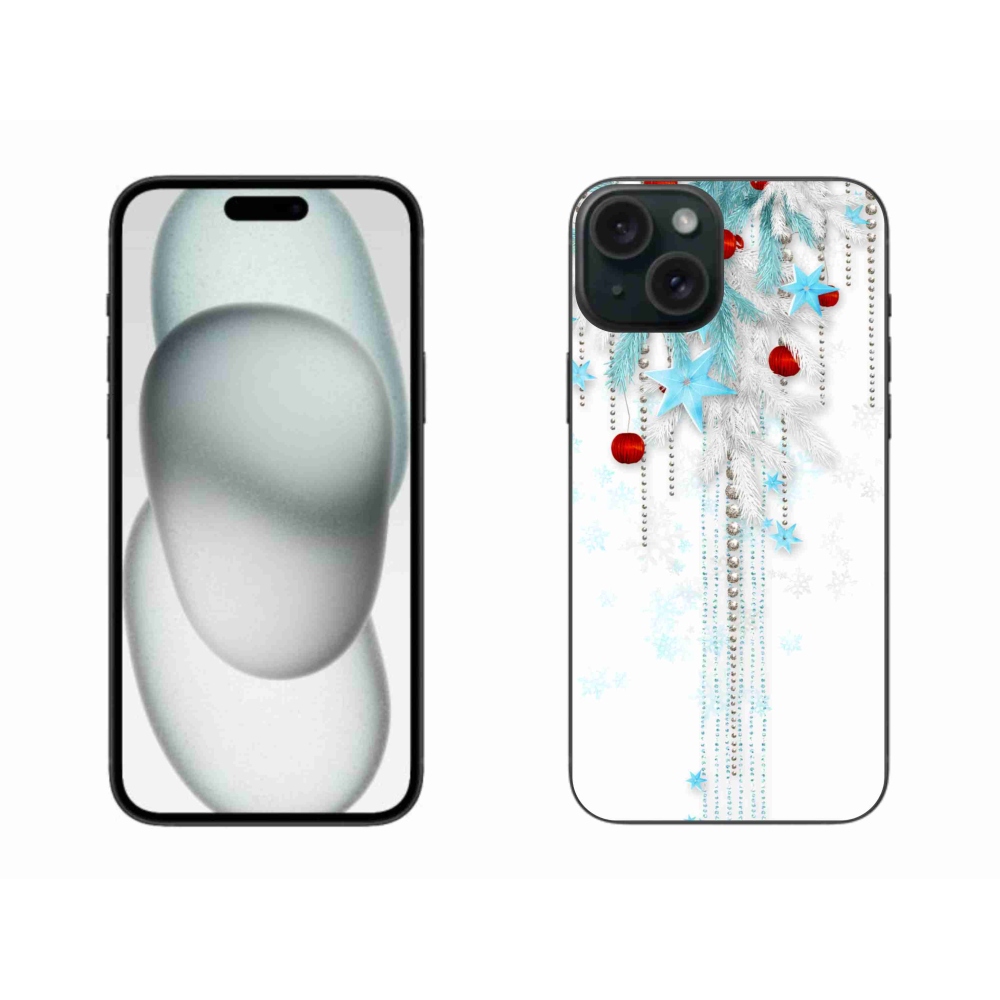 Gelový kryt mmCase na iPhone 15 Plus - vánoční ozdoby