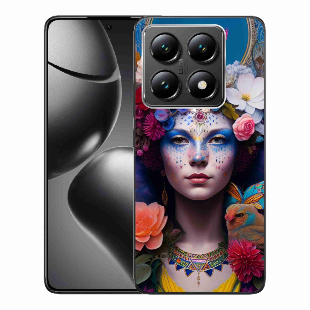 Gelový kryt mmCase na Xiaomi 14T - žena s květinami