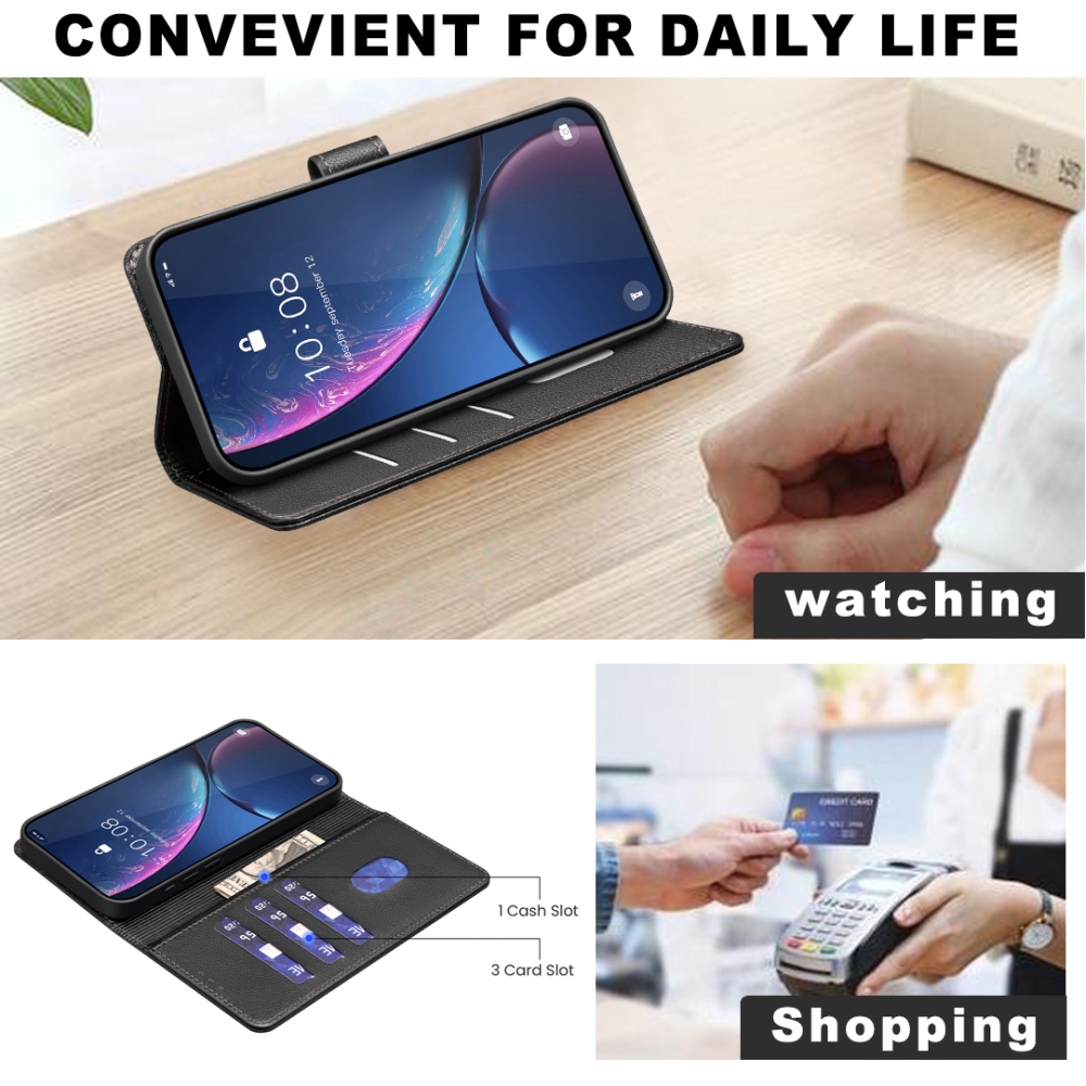BINFEN knížkové pouzdro na iPhone 17 Pro - černé