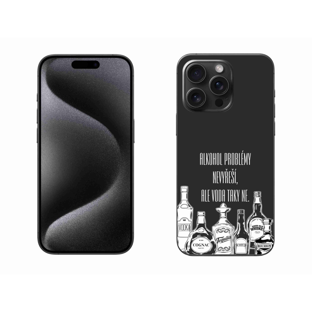 Gelový kryt mmCase na iPhone 15 Pro Max - vtipný text černé pozadí