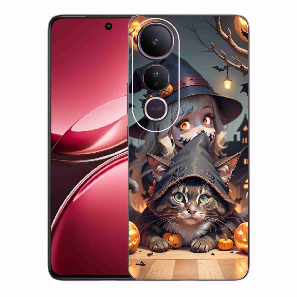 Gelový kryt mmCase na Vivo V50 Lite 4G/5G - čarodějnice s kočkou