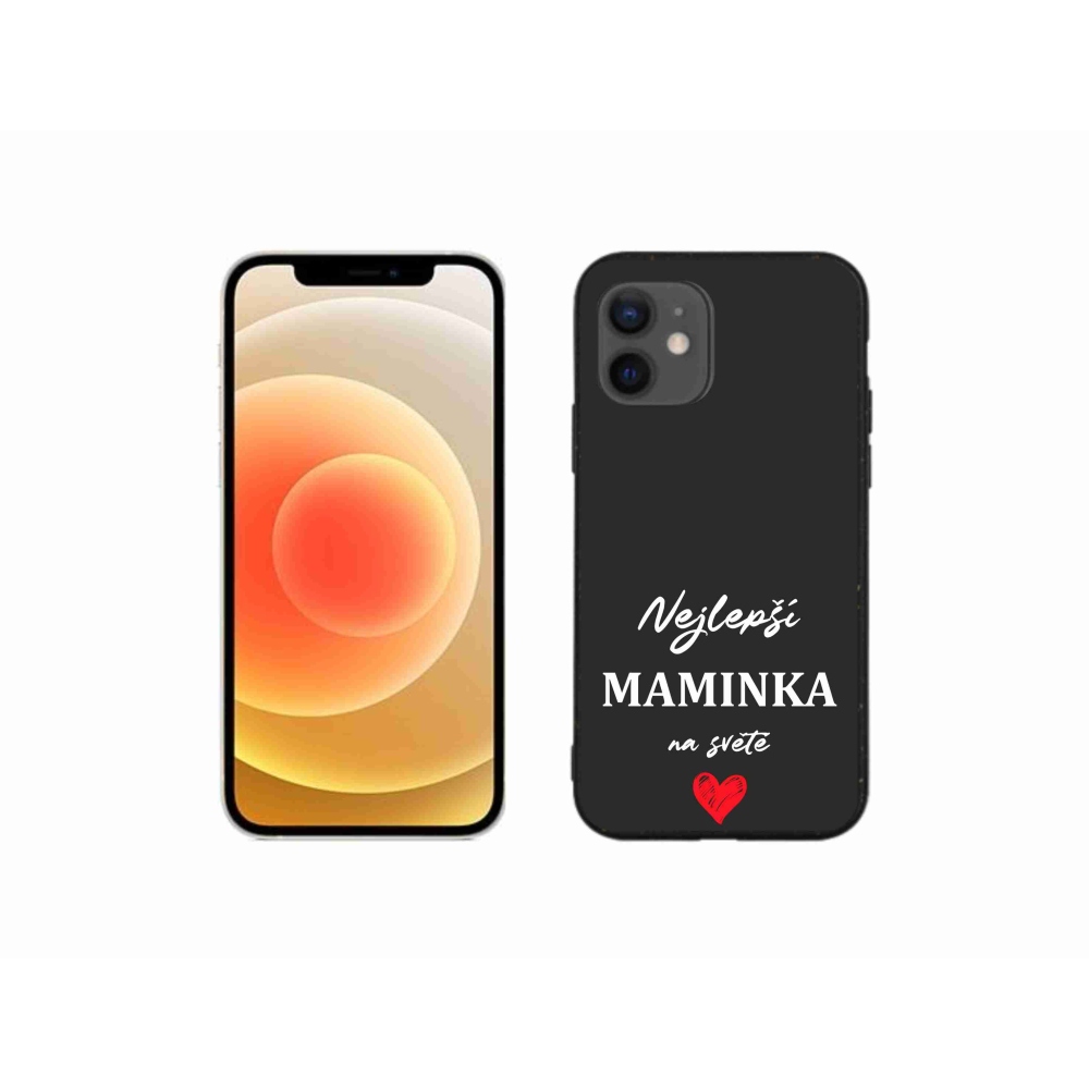 Gelový kryt mmCase na iPhone 12 mini - nejlepší maminka 1 černé pozadí