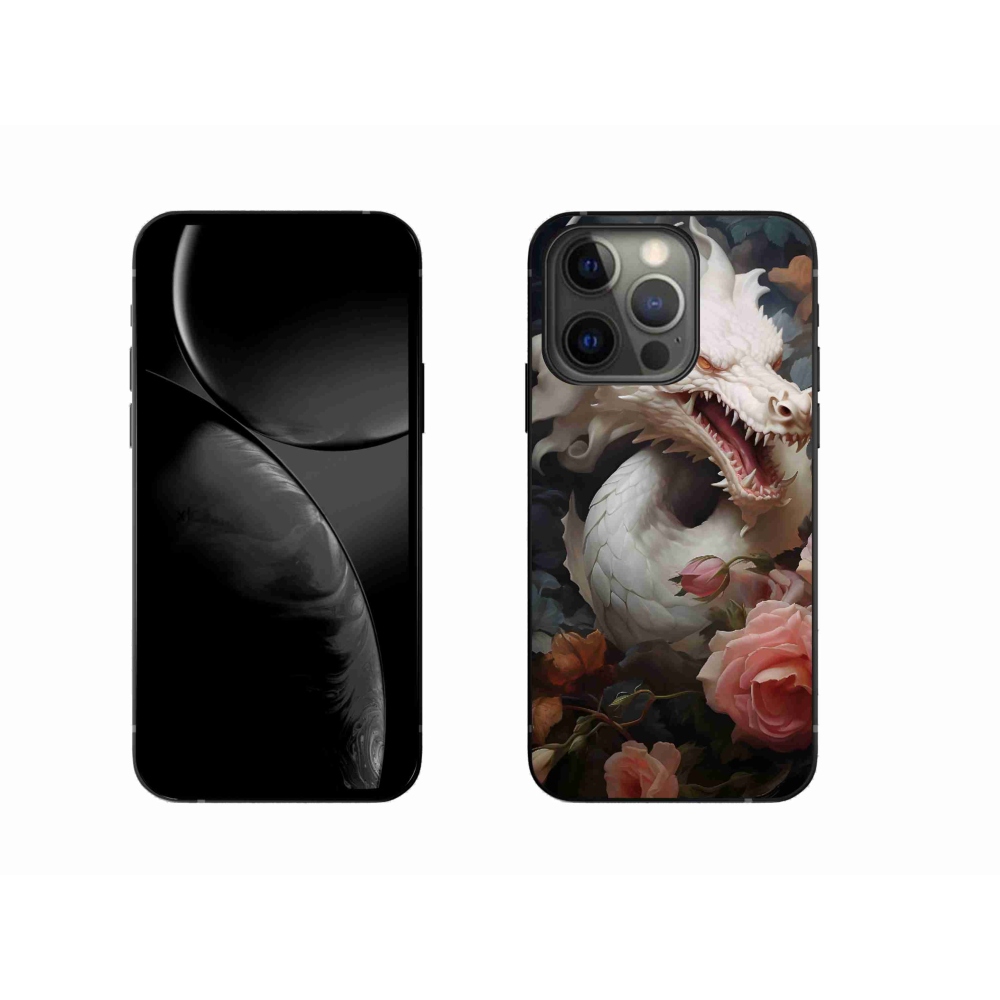 Gelový kryt mmCase na iPhone 13 Pro - bílý drak