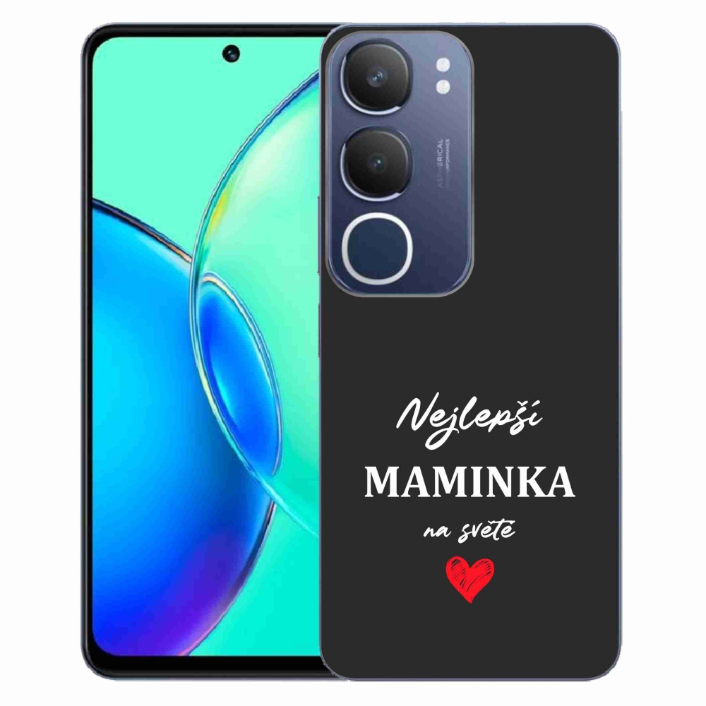 Gelový kryt mmCase na Vivo Y19s - nejlepší maminka 1 černé pozadí