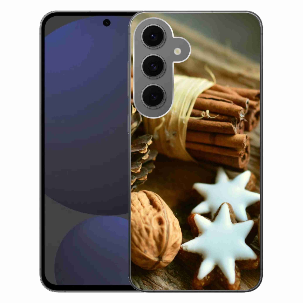 Gelový kryt mmCase na Samsung Galaxy S24 FE - skořice a perníčky
