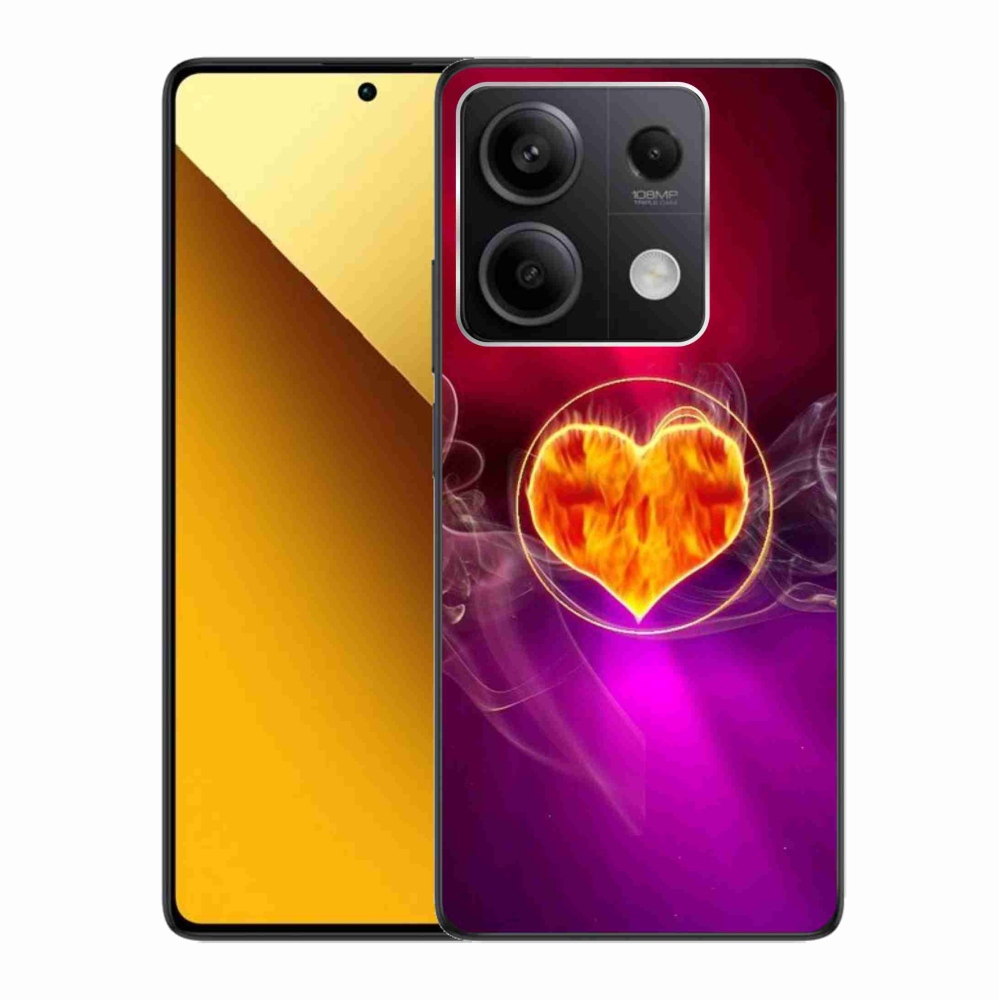 Gelový kryt mmCase na Xiaomi Redmi Note 13 5G - ohnivé srdce
