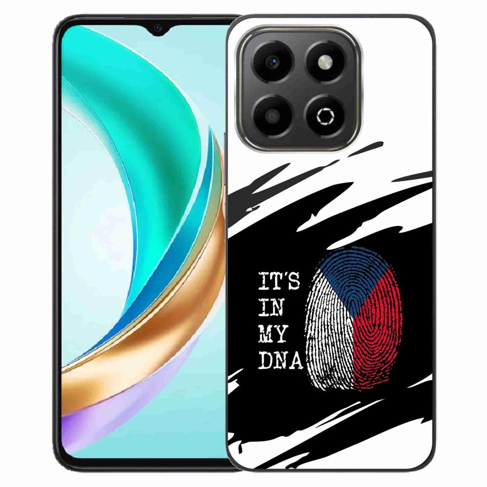 Gelový kryt mmCase na Honor X6b - vlajka otisk prstu černobílé pozadí