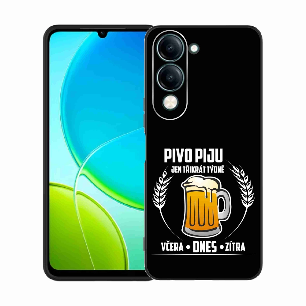 Gelový kryt mmCase na Vivo Y29s 5G - pivní motiv černé pozadí