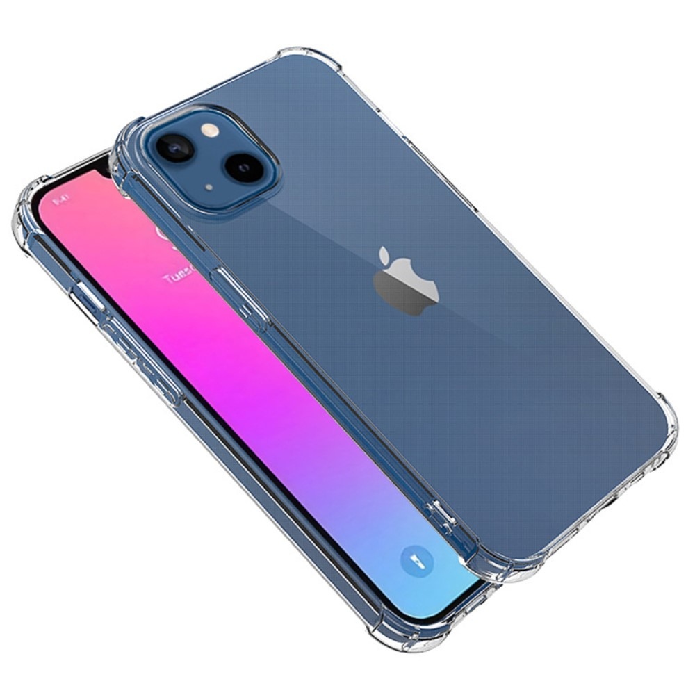 Průhledný gelový obal se zesílenými rohy na iPhone 15 Plus - průhledný