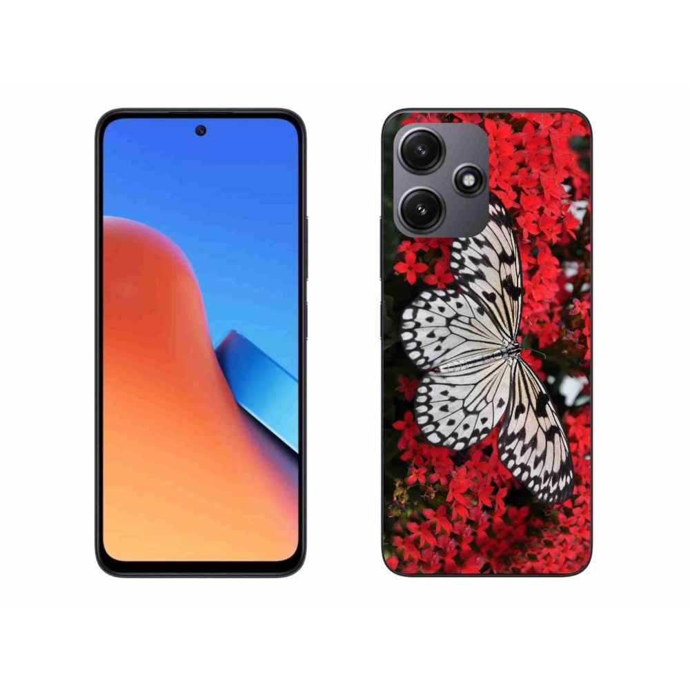 Gelový kryt mmCase na Xiaomi Redmi 12 5G - černobílý motýl 1