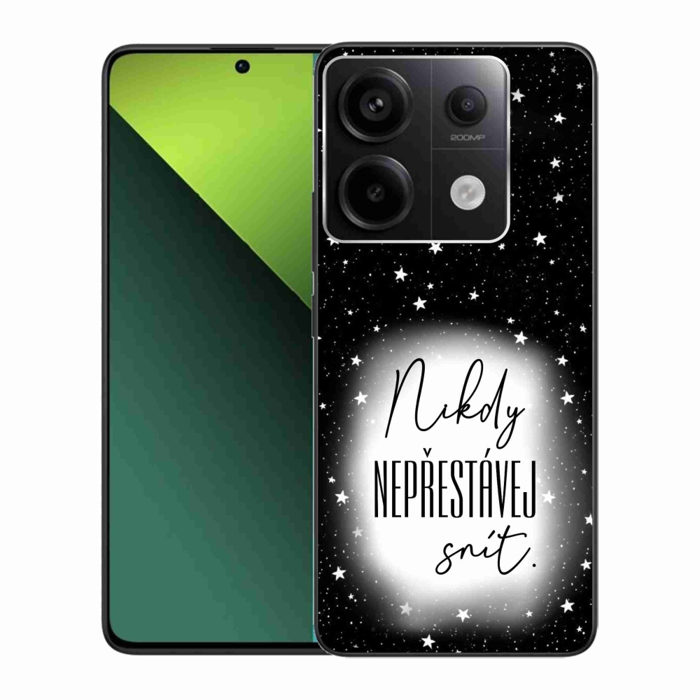 Gelový kryt mmCase na Xiaomi Redmi Note 13 Pro 5G/Poco X6 5G - citát 1 bíločerné pozadí