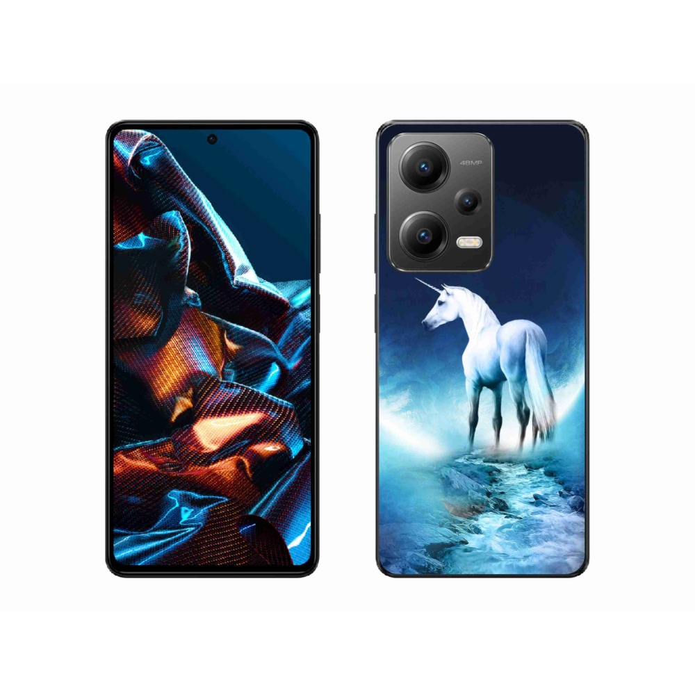 Gelový kryt mmCase na mobil Xiaomi Redmi Note 12 Pro 5G - bílý jednorožec