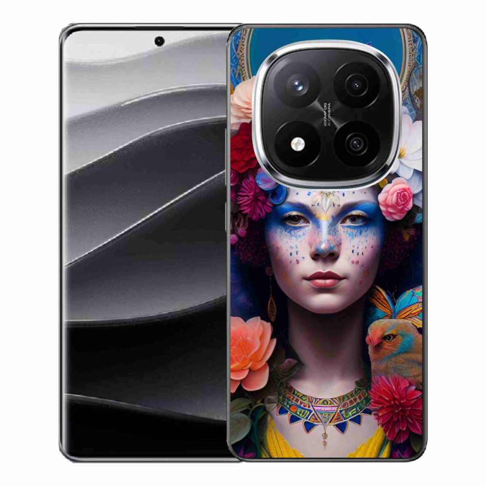 Gelový kryt mmCase na Xiaomi Redmi Note 14 Pro+ 5G - žena s květinami