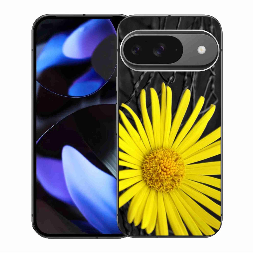 Gelový kryt mmCase na Google Pixel 9/9 Pro - žlutá květina
