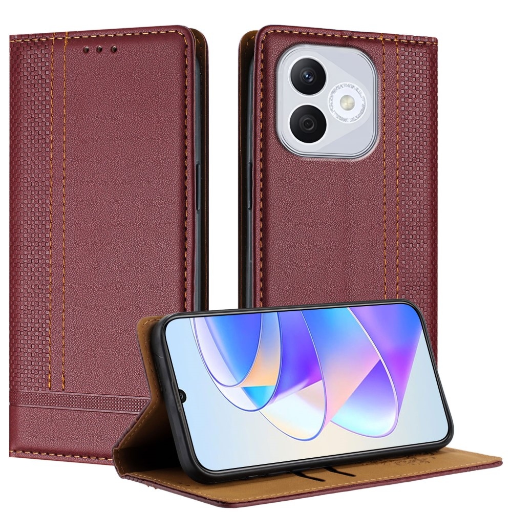 L-Shaped knížkové pouzdro na Honor 400 Lite - vínové