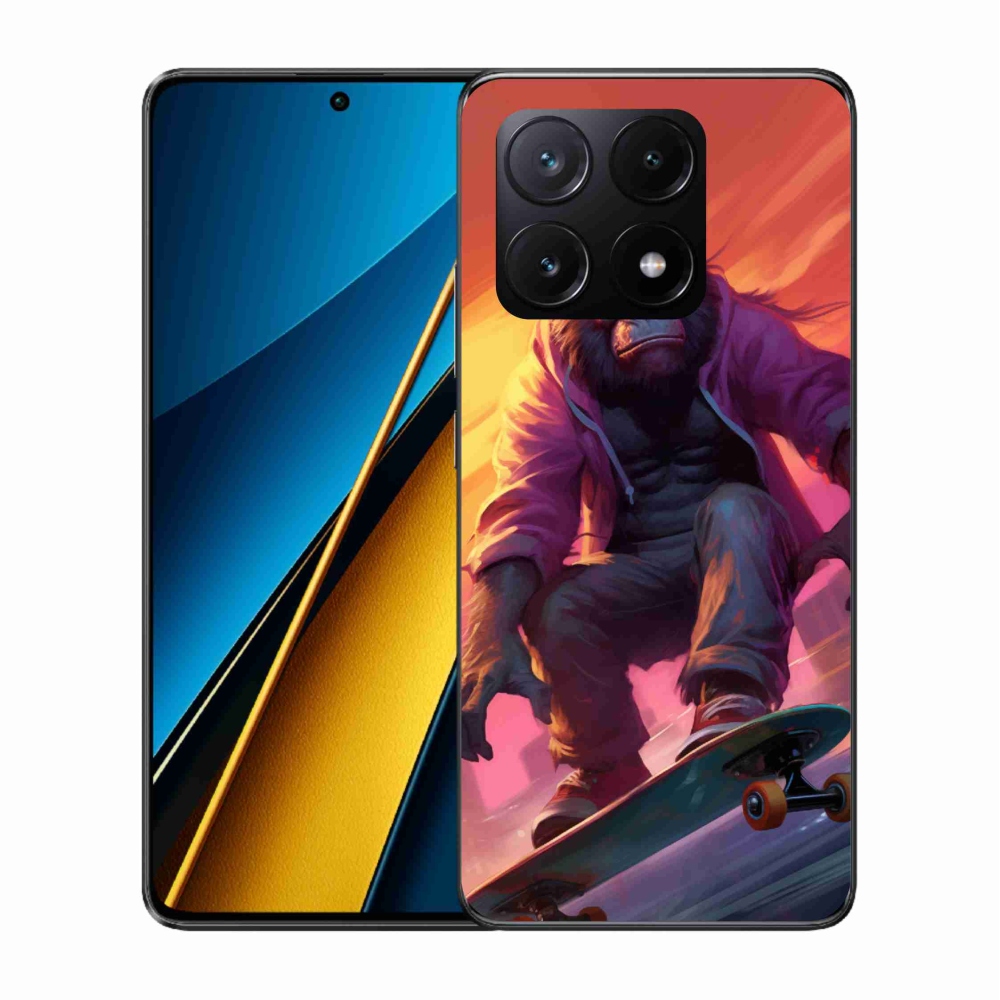 Gelový kryt mmCase na Xiaomi Poco X6 Pro 5G - gorila na skateboardu