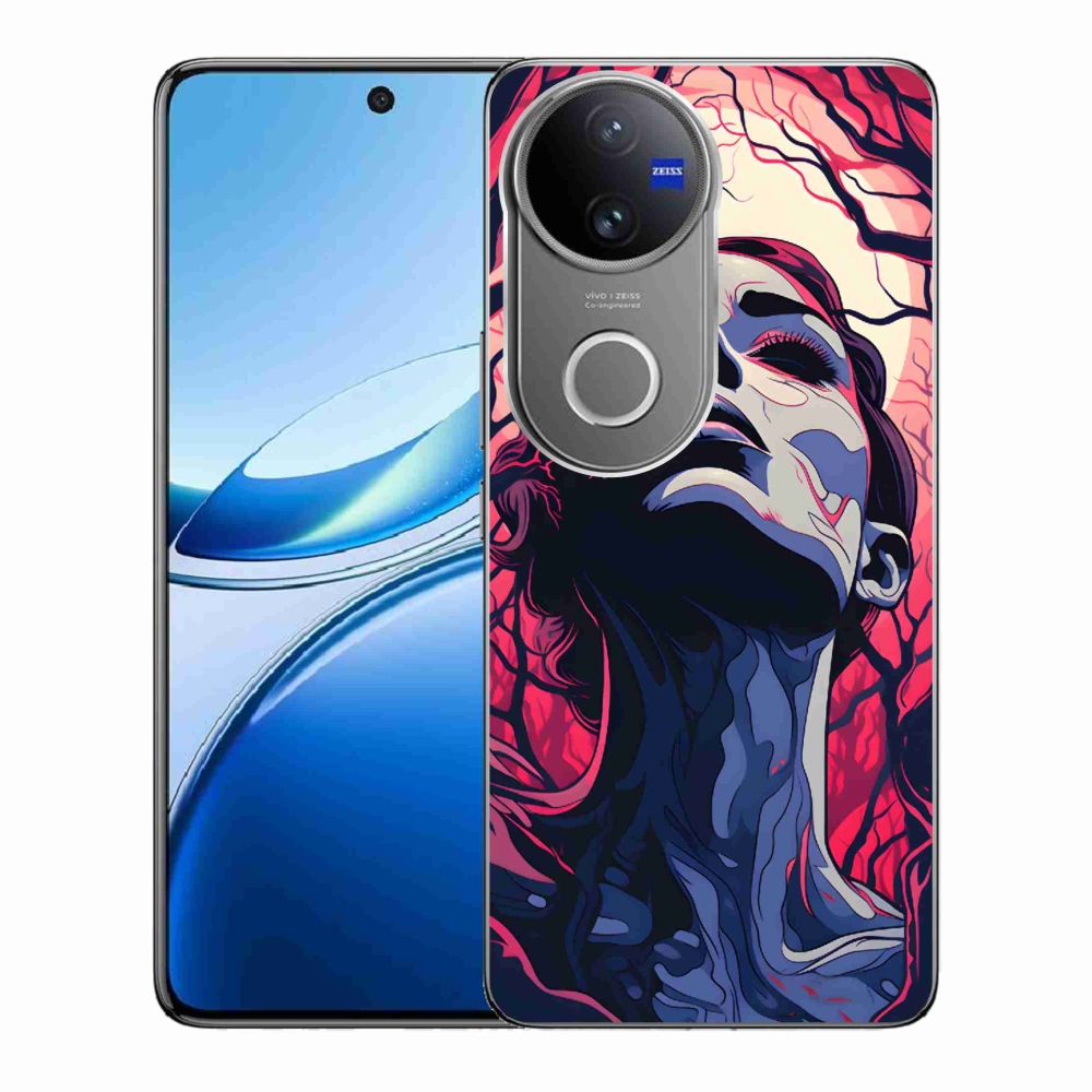 Gelový kryt mmCase na Vivo V50 5G - abstraktní obličej