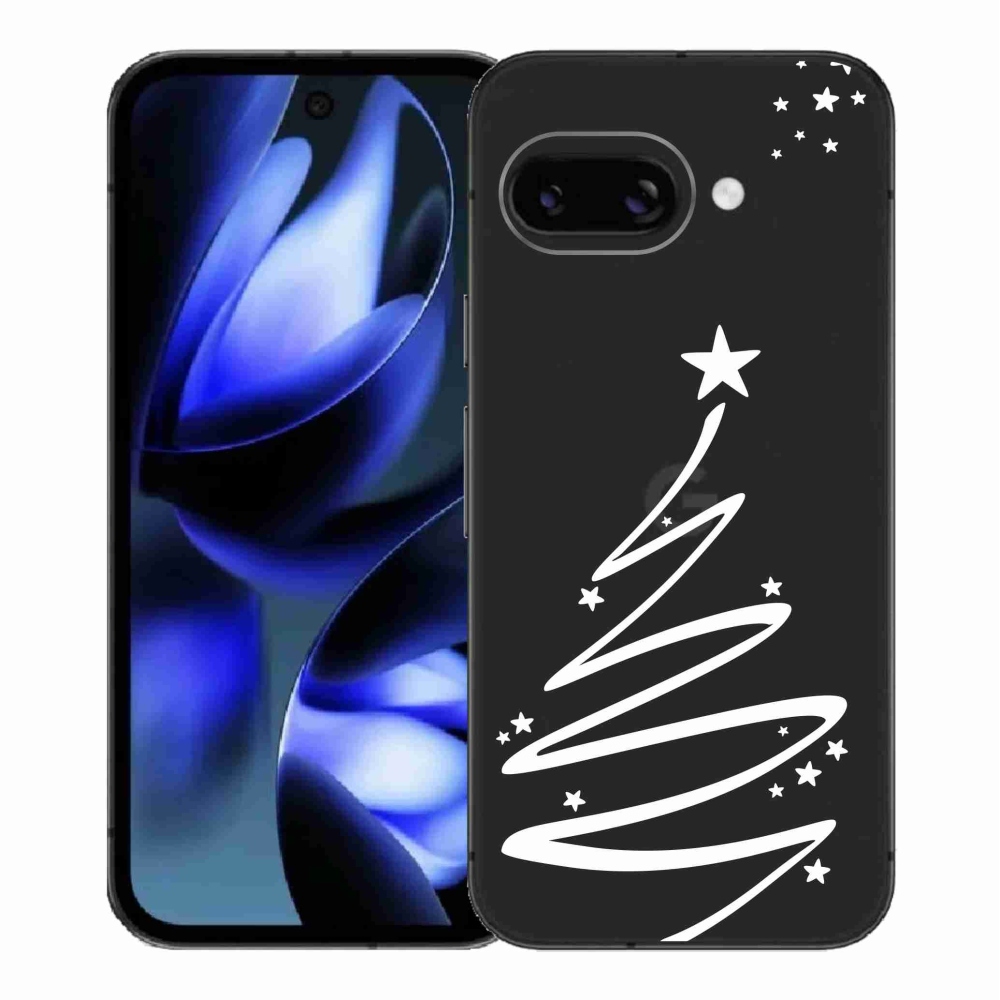 Gelový kryt mmCase na Google Pixel 9a - bílý stromeček na průhledném pozadí