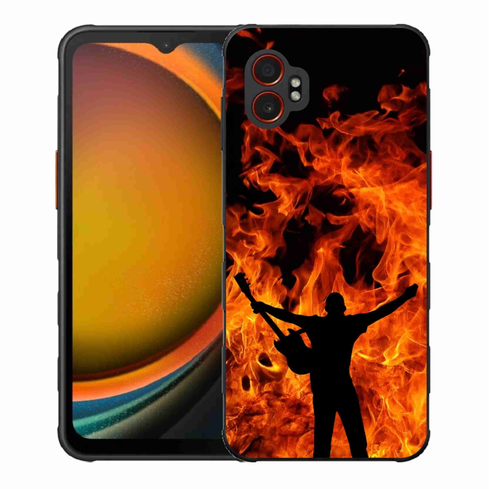 Gelový kryt mmCase na Samsung Galaxy Xcover 7 Pro - muzikant a oheň