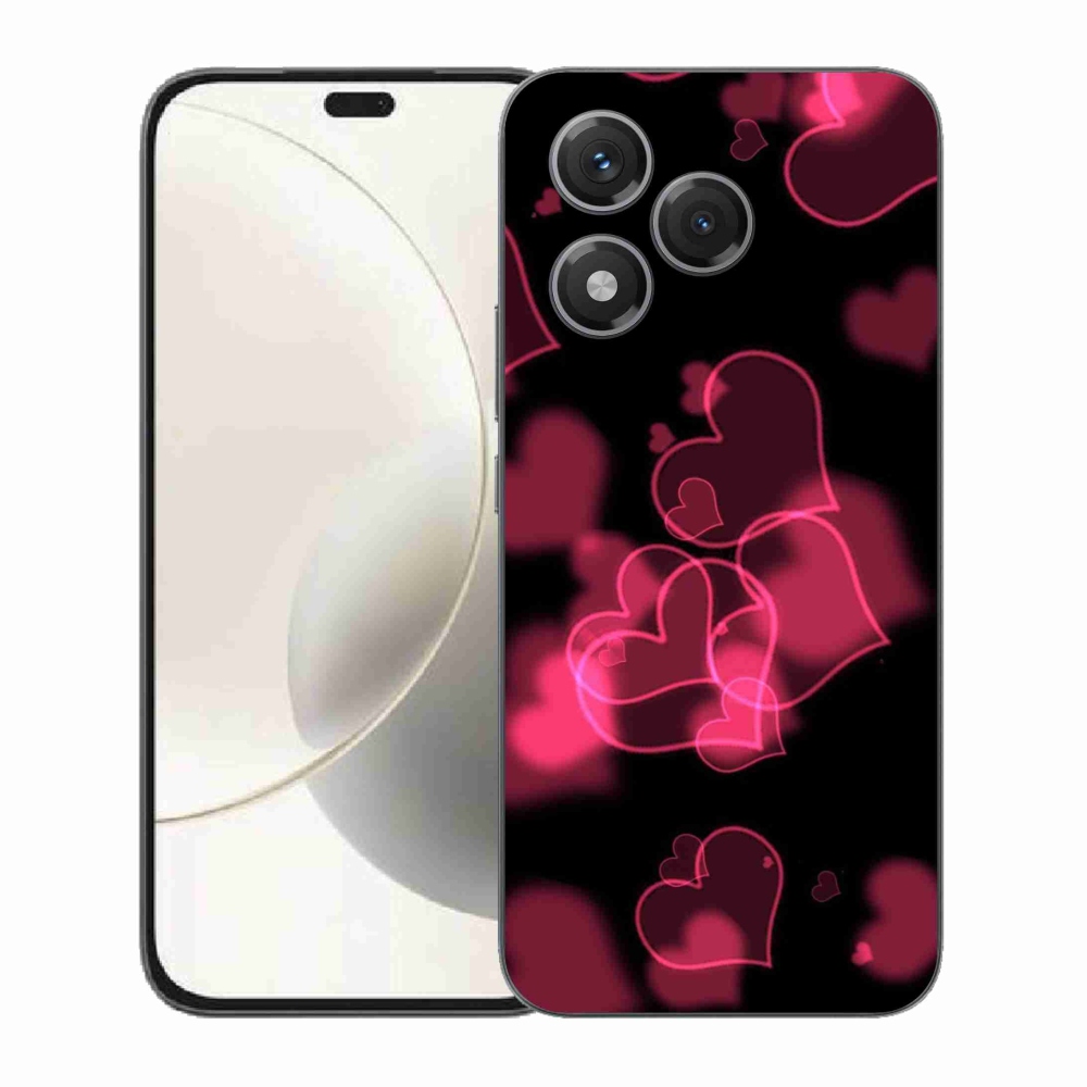 Gelový kryt mmCase na Honor 400 Lite - červená srdíčka