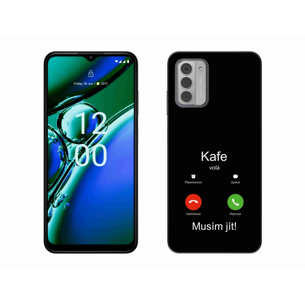 Gelový kryt mmCase na Nokia G42 - kafe volá černé pozadí