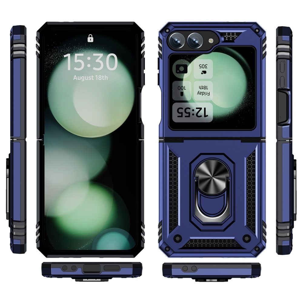 Ring odolný kryt na Samsung Galaxy Z Flip6 5G - modrý