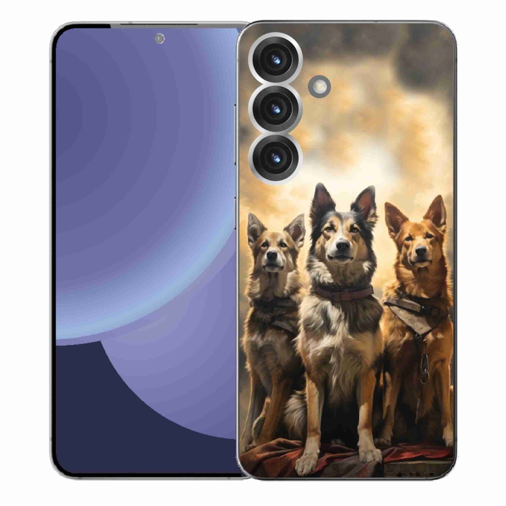 Gelový kryt mmCase na Samsung Galaxy S25+ - tři psi