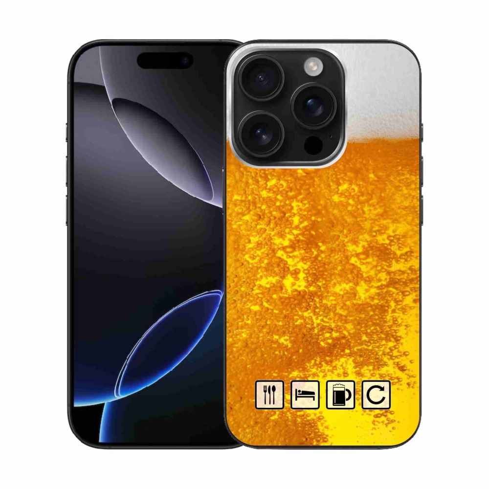 Gelový kryt mmCase na iPhone 16 Pro - pivní motiv 3
