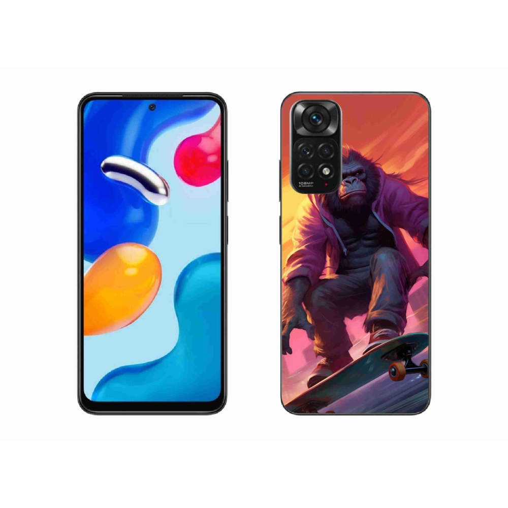 Gelový kryt mmCase na Xiaomi Redmi Note 11S 4G - gorila na skateboardu