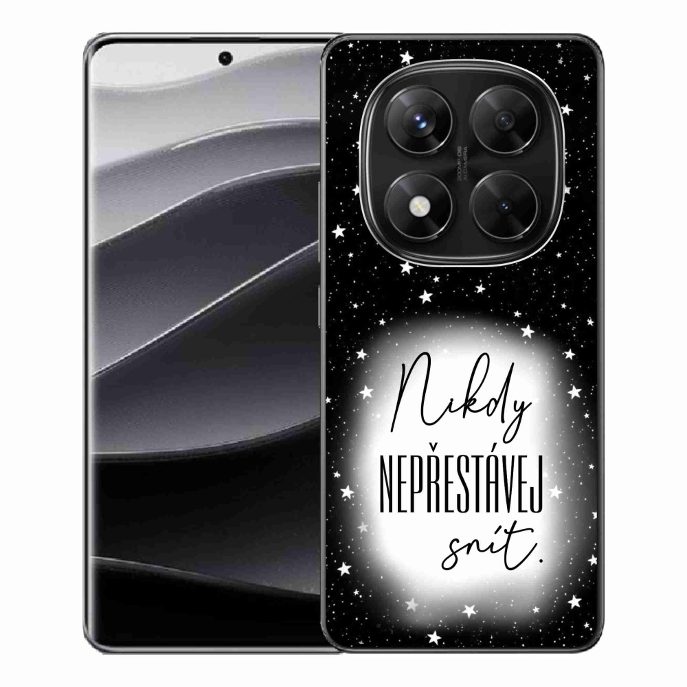 Gelový kryt mmCase na Xiaomi Redmi Note 14 Pro 5G/Poco X7 5G - citát 1 bíločerné pozadí