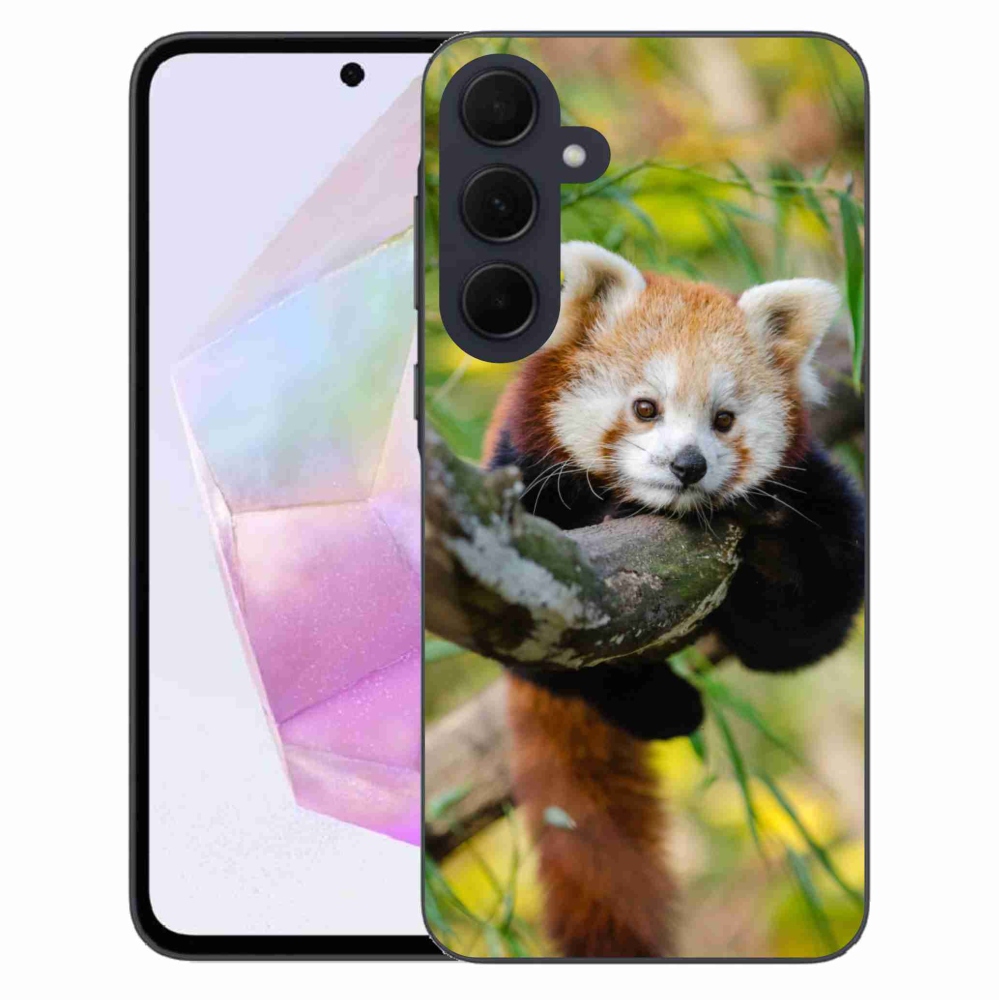 Gelový kryt mmCase na Samsung Galaxy A35 5G - panda červená