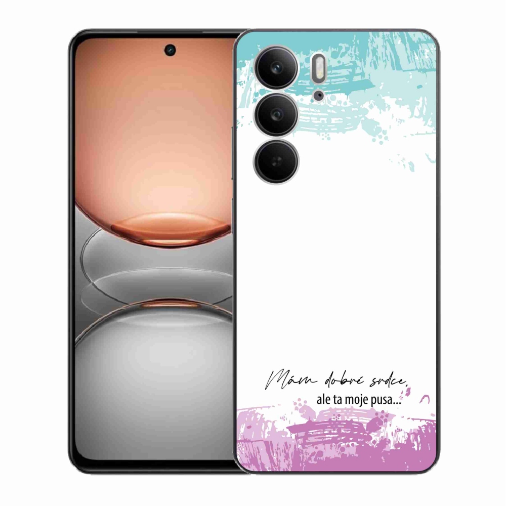 Gelový kryt mmCase na Realme C75 - vtipný text 3 bílé pozadí