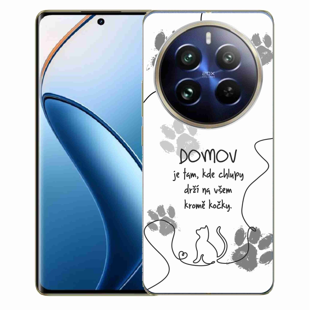 Gelový kryt mmCase na Realme 12 Pro 5G/12 Pro+ 5G - kočičí motiv bílé pozadí
