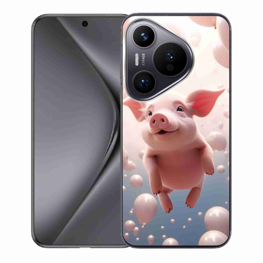 Gelový kryt mmCase na Huawei Pura 70 - prasátko s balónky