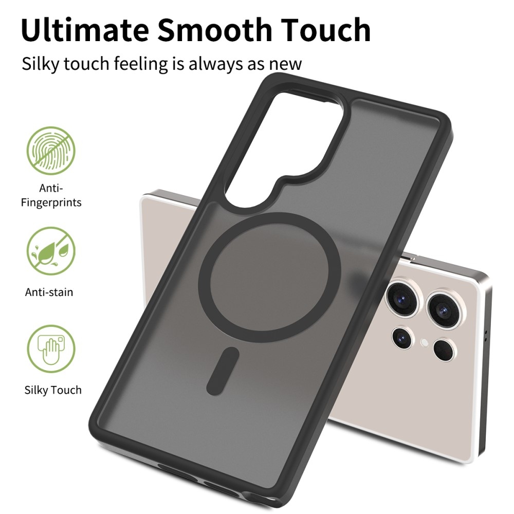 Skin gelový obal s pevnými zády a podporou MagSafe na Samsung Galaxy S25 Ultra - černý