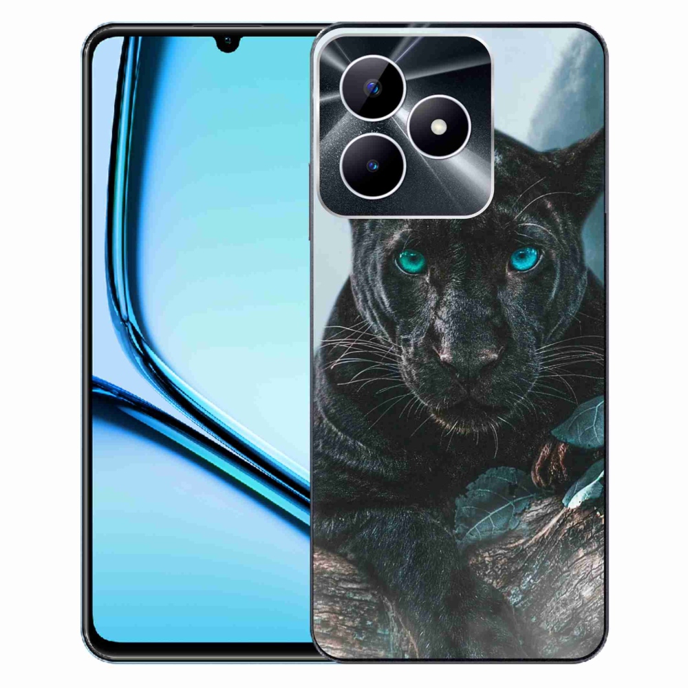 Gelový kryt mmCase na Realme Note 50 - černý panter