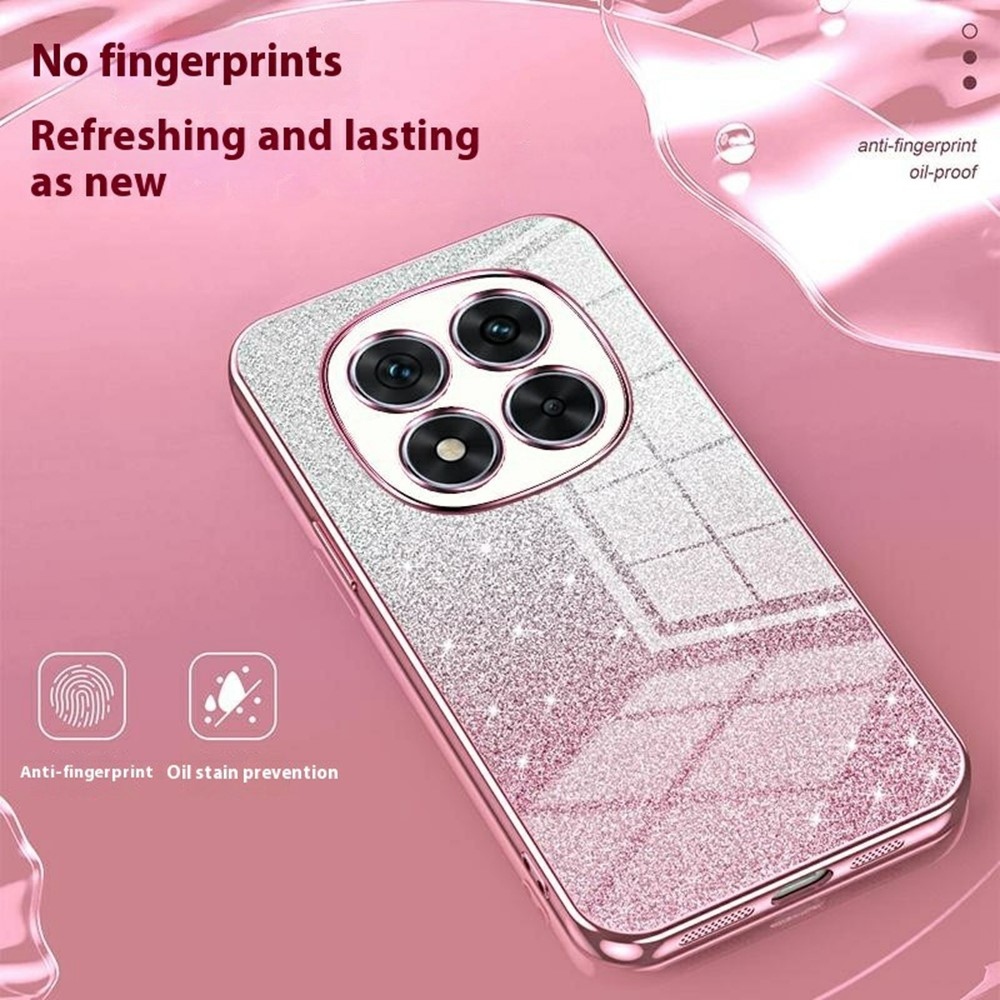 Cut gelový třpytivý obal na Xiaomi Redmi Note 14 Pro 5G/Poco X7 5G - růžový