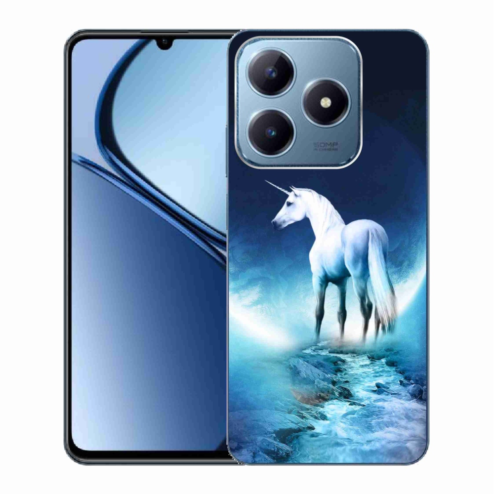 Gelový kryt mmCase na Realme C63 - bílý jednorožec