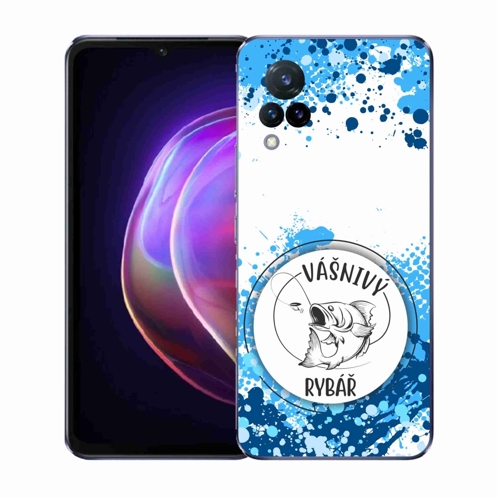 Gelový kryt mmCase na Vivo V21 4G/5G - vášnivý rybář bílé pozadí