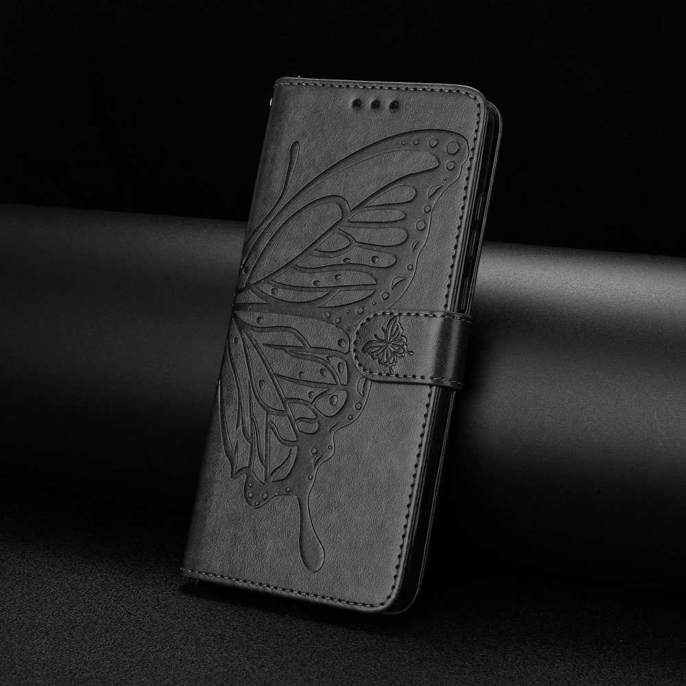 Floral Butterfly knížkové pouzdro na Xiaomi Redmi A5 (171.7x77.8x8.3mm) - černé