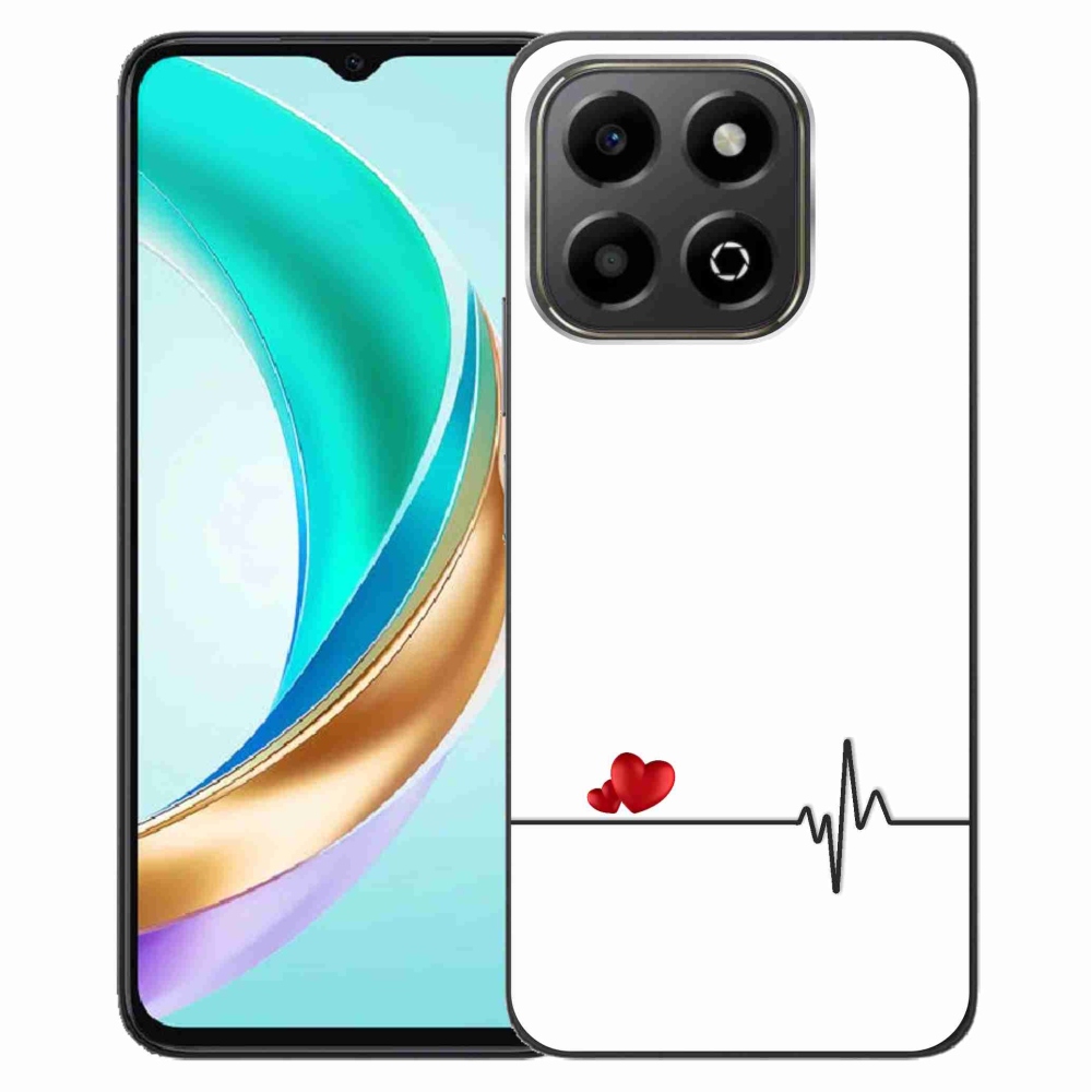 Gelový kryt mmCase na Honor X6b - srdce a tep bílé pozadí