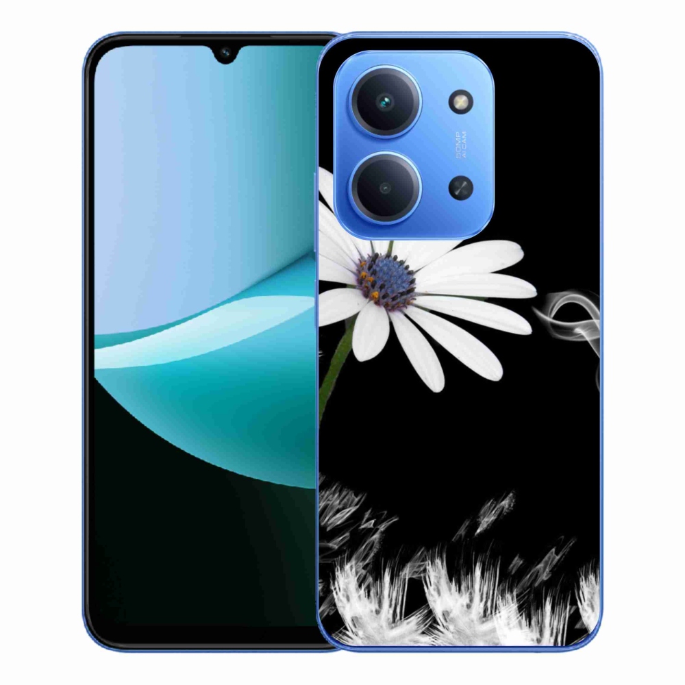 Gelový kryt mmCase na Xiaomi Redmi 15C 4G/5G (173mm) - bílá květina