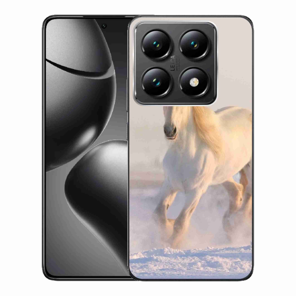 Gelový kryt mmCase na Xiaomi 14T Pro - kůň ve sněhu