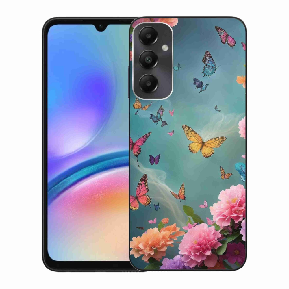 Gelový kryt mmCase na Samsung Galaxy A05s - barevné květy a motýli