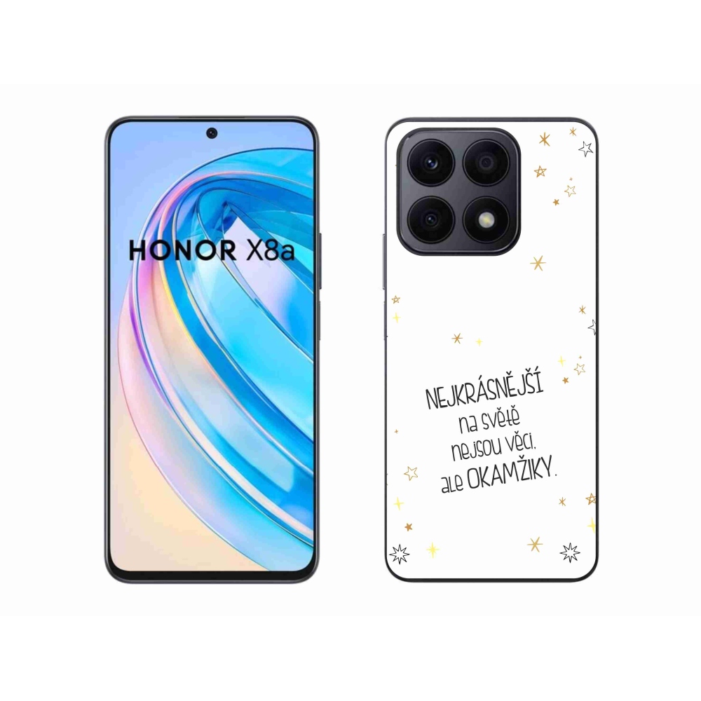 Gelový kryt mmCase na Honor X8a - citát 4 bílé pozadí
